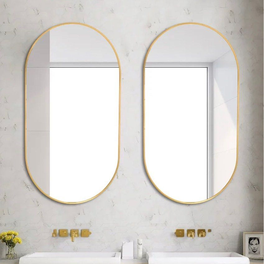 CANDIS Modern Stainless Steel Oval Mirror - Radical Homes Singapore