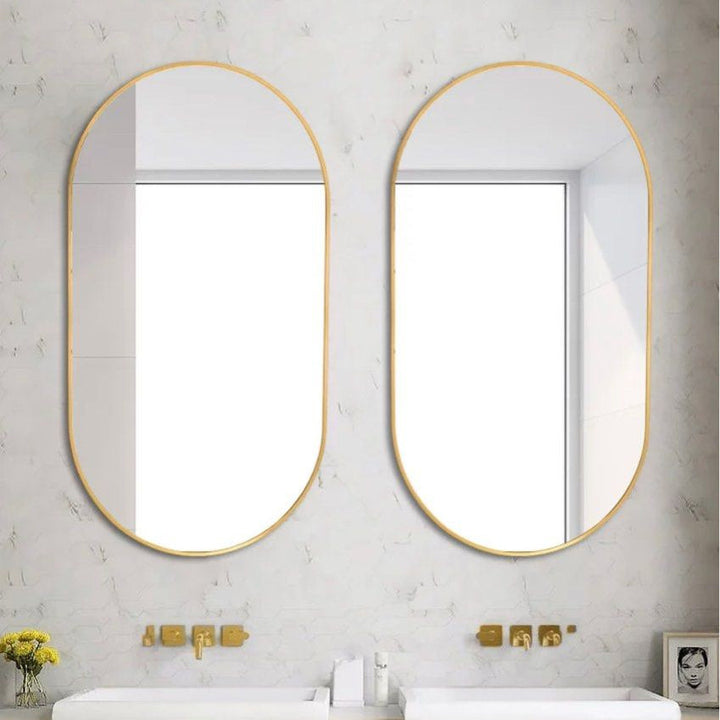 CANDIS Modern Stainless Steel Oval Mirror - Radical Homes Singapore