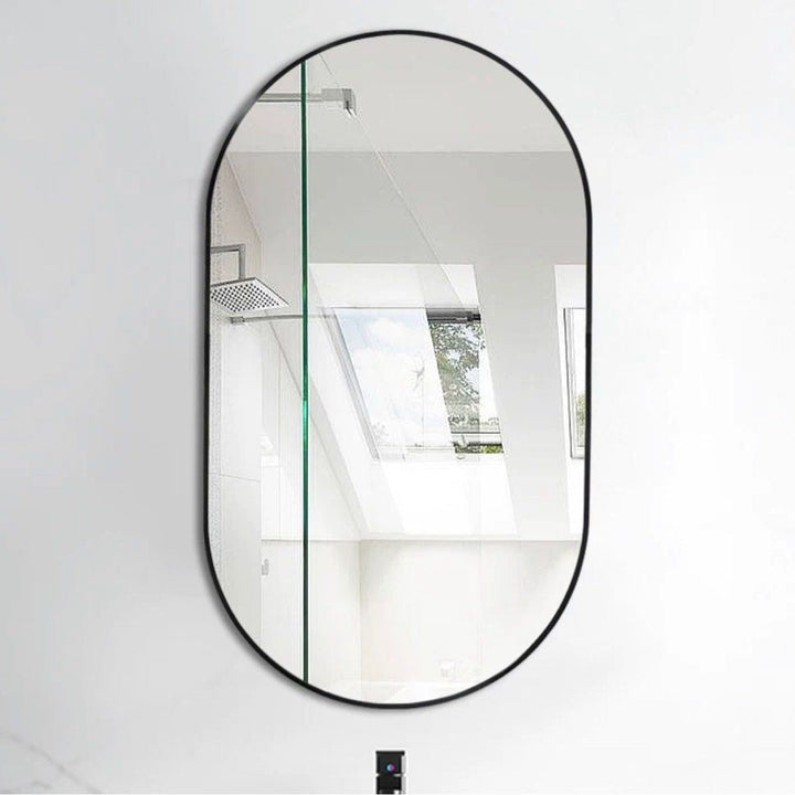 CANDIS Modern Stainless Steel Oval Mirror - Radical Homes Singapore