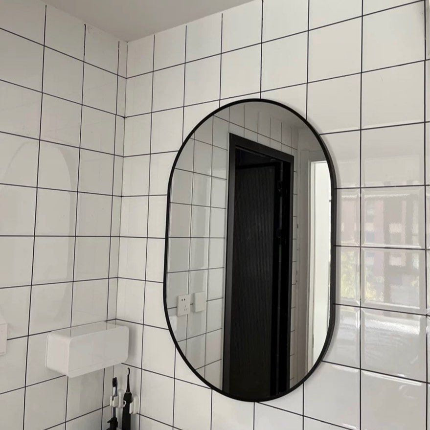 CANDIS Modern Stainless Steel Oval Mirror - Radical Homes Singapore