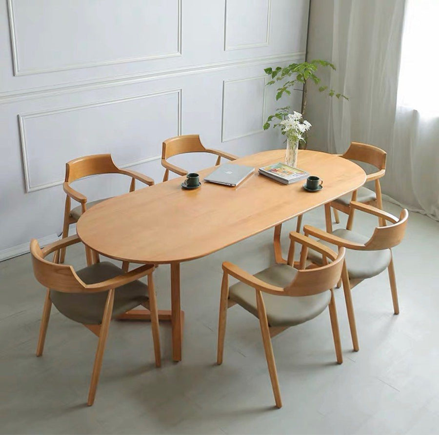 HALSTON Scandinavian Solid Wood Dining Table - Radical Homes Singapore