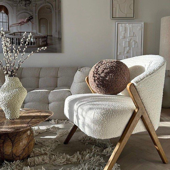 CAROLTEL Modern Boucle Lounge Chair - Radical Homes Singapore