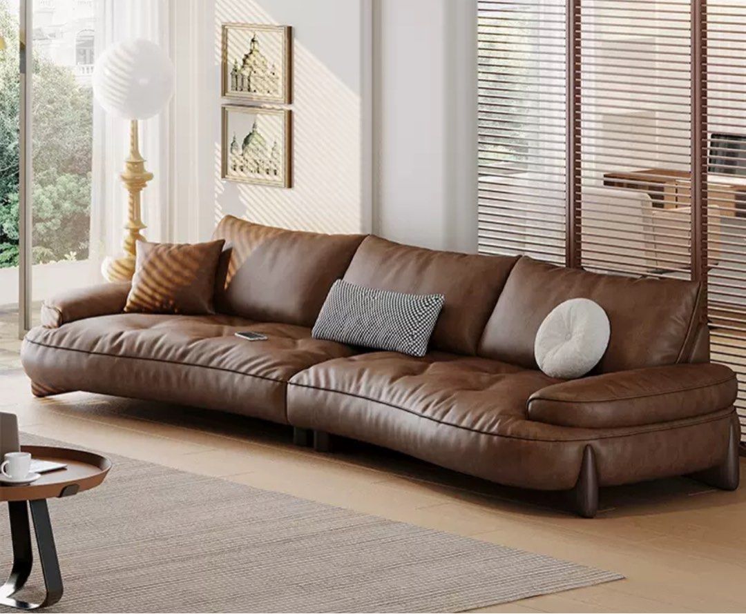 ALMIRA Modern Leather Sofa - Radical Homes Singapore