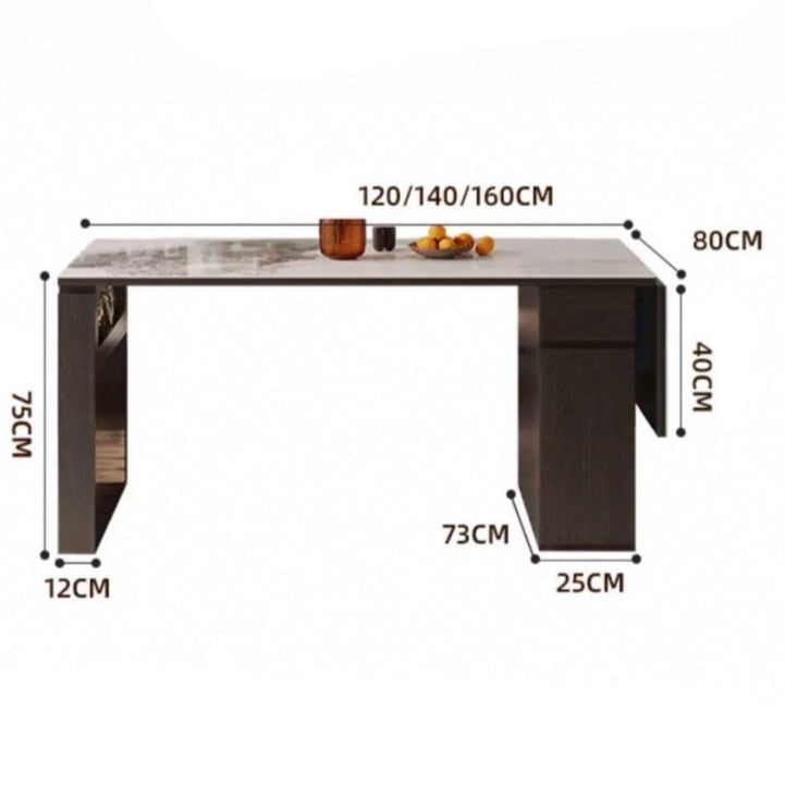 CASHEI Modern Extendable Sintered Stone Dining Table - Radical Homes Singapore