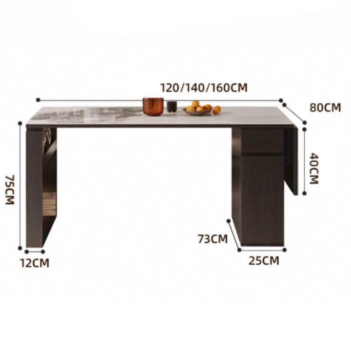 CASHEI Modern Extendable Sintered Stone Dining Table - Radical Homes Singapore