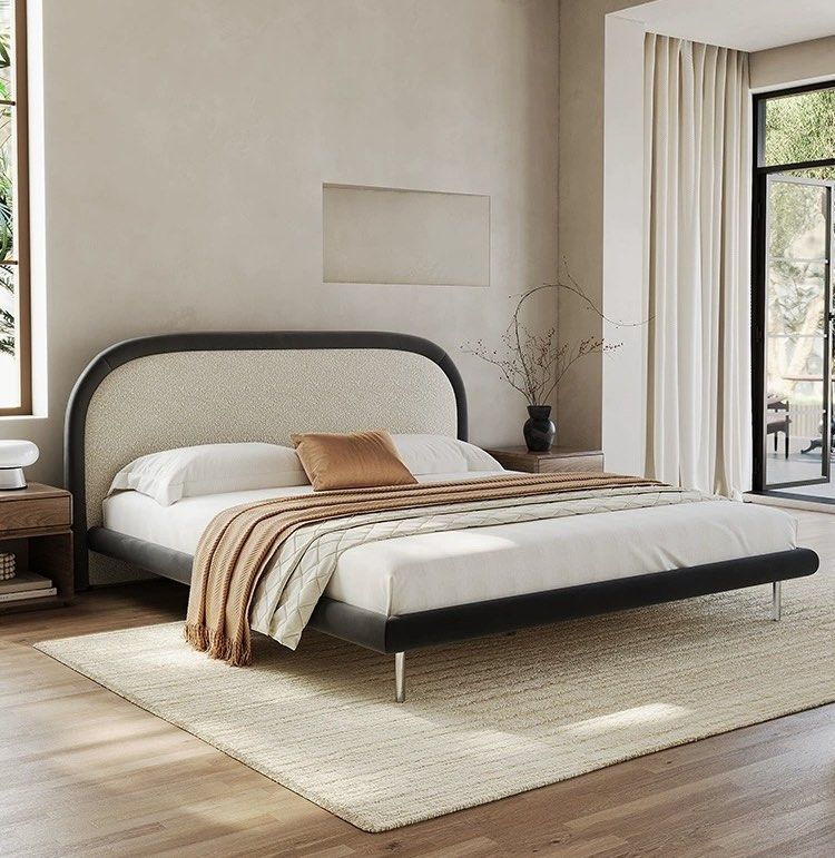 CASTRO Modern Boucle Bedframe - Radical Homes Singapore