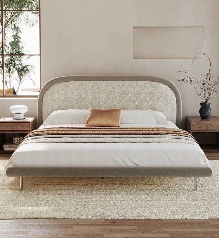 BREVQO Modern Boucle Bedframe - Cassa Haus Singapore