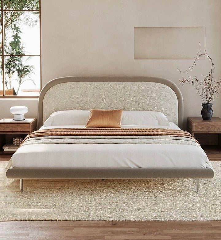 BREVQO Modern Boucle Bedframe - Cassa Haus Singapore