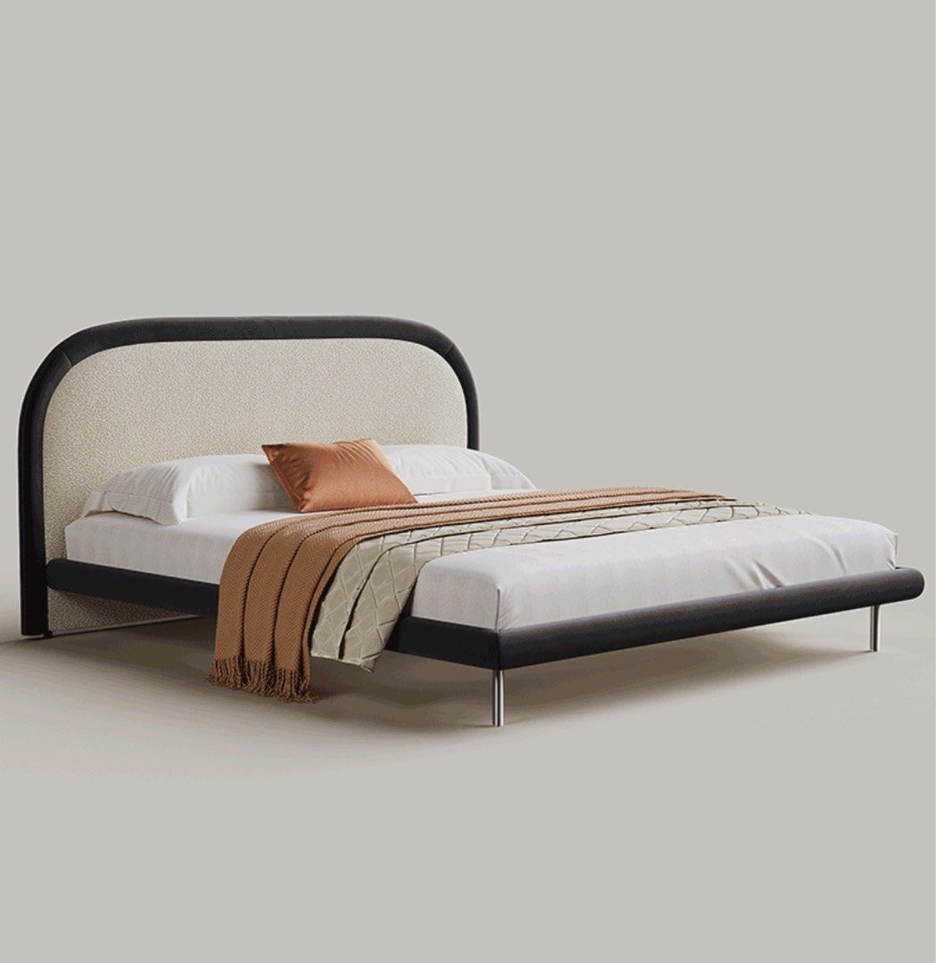 BREVQO Modern Boucle Bedframe - Cassa Haus Singapore