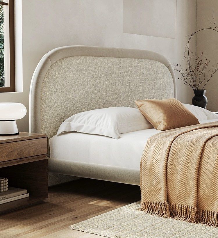BREVQO Modern Boucle Bedframe - Cassa Haus Singapore