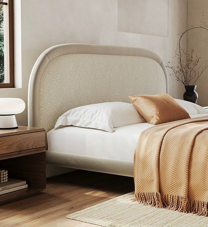 BREVQO Modern Boucle Bedframe - Cassa Haus Singapore