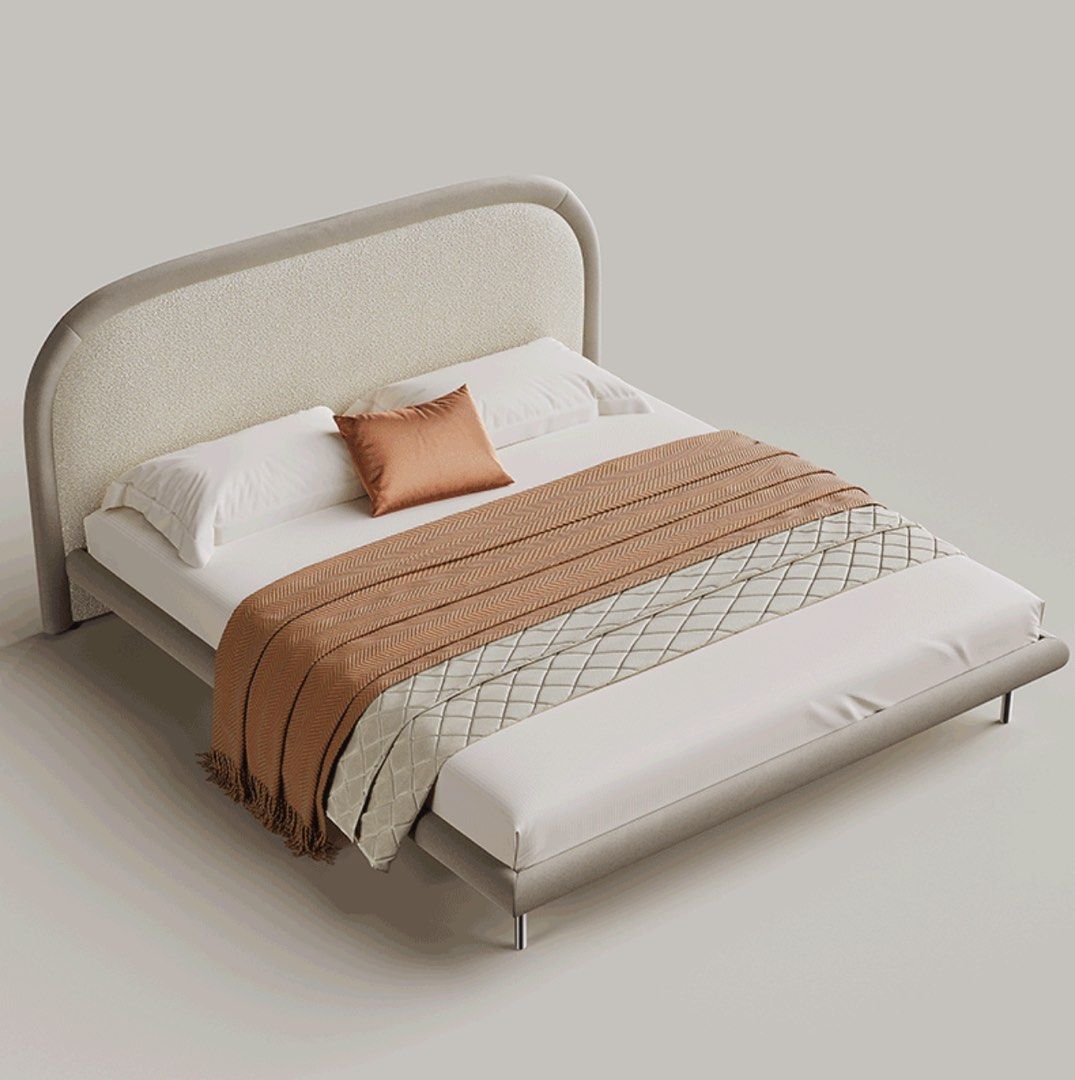 BREVQO Modern Boucle Bedframe - Cassa Haus Singapore