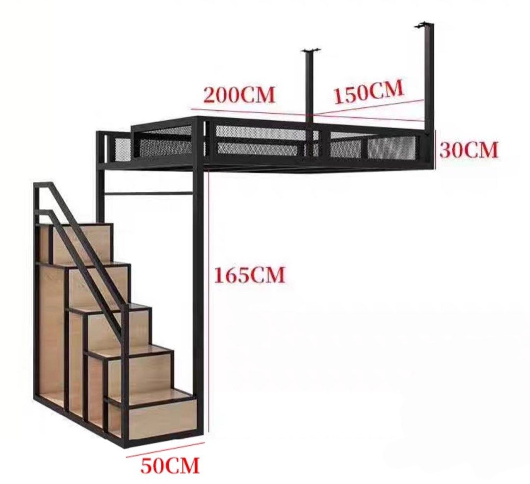 CATHAY Industrial Loft Bedframe - Radical Homes Singapore