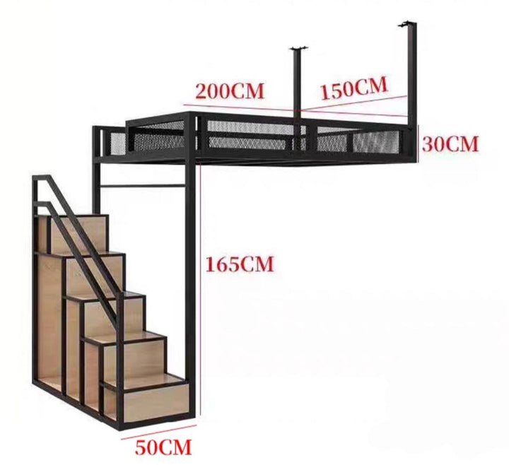 CATHAY Industrial Loft Bedframe - Radical Homes Singapore
