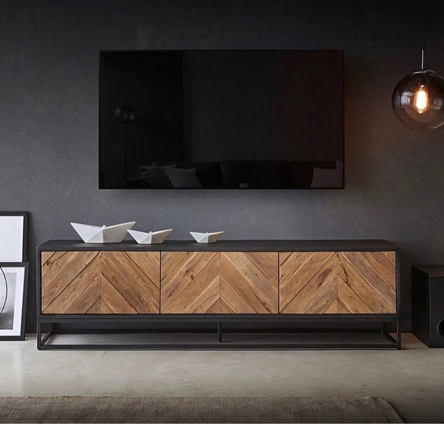 RAGOR Industrial Pine Wood TV Console - Radical Homes Singapore