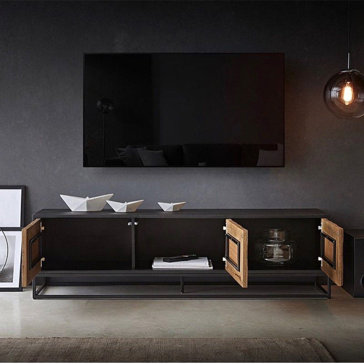 RAGOR Industrial Pine Wood TV Console - Radical Homes Singapore