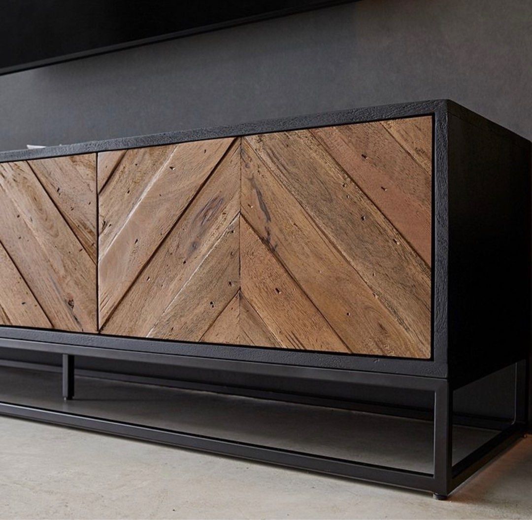 RAGOR Industrial Pine Wood TV Console - Radical Homes Singapore