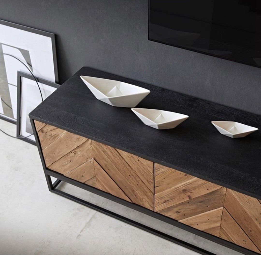 RAGOR Industrial Pine Wood TV Console - Radical Homes Singapore