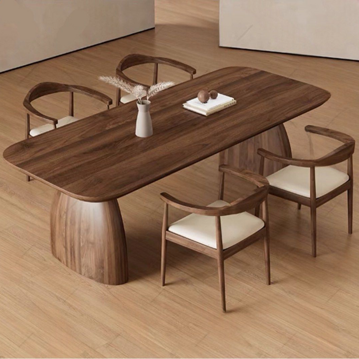 ZEKE Modern Solid Wood Walnut Dining Table - Radical Homes Singapore