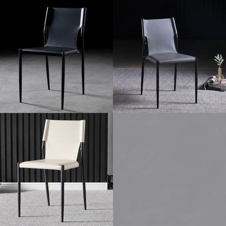 THEODORE Modern Saddle Leather Dining Chair - Cassa Haus Singapore