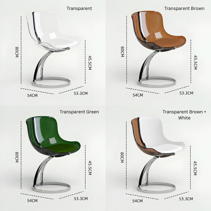 LYSANDRA Modern Acrylic Floating Dining Chair