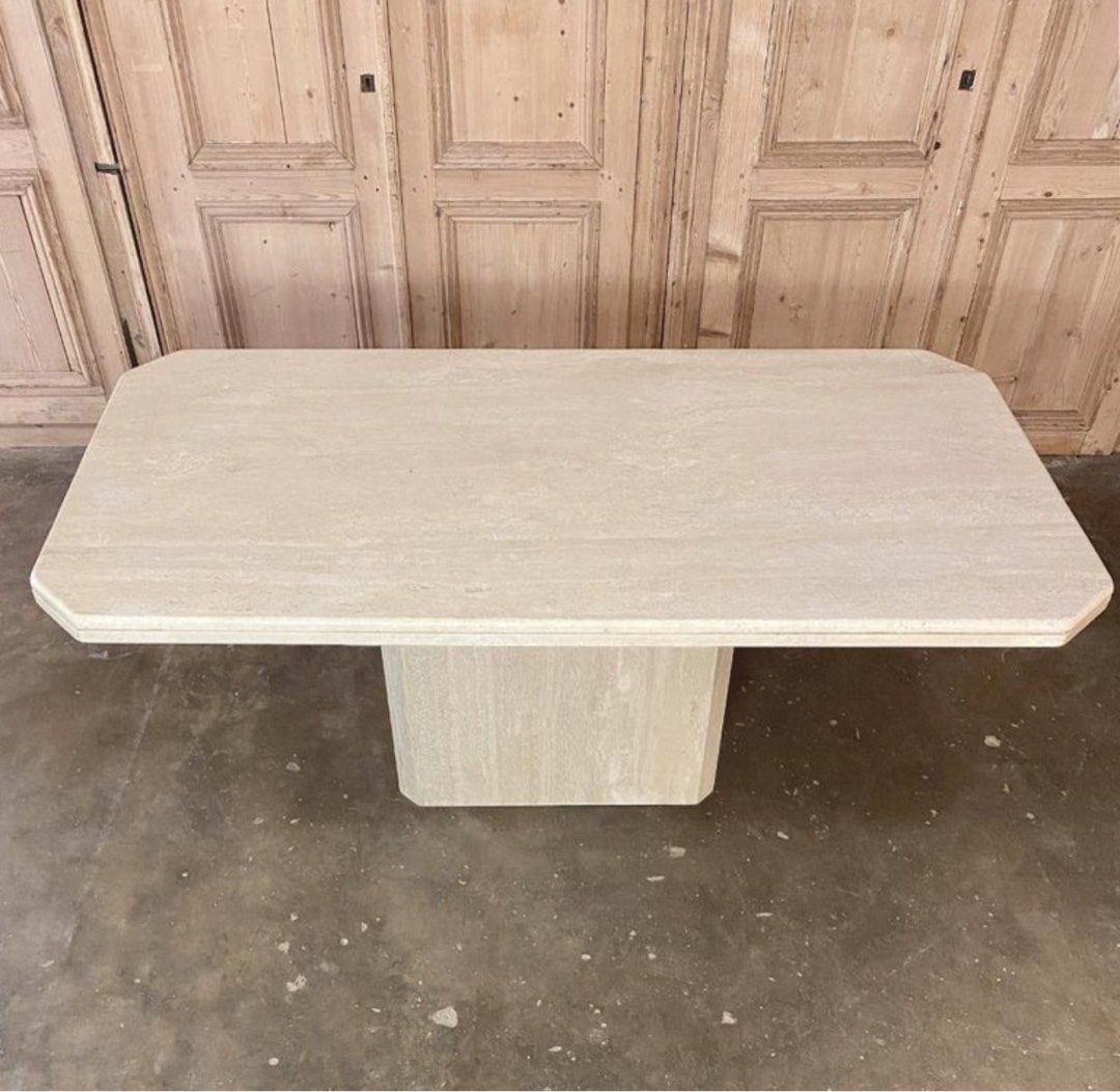 DIANN Modern Travertine Dining Table - Radical Homes Singapore