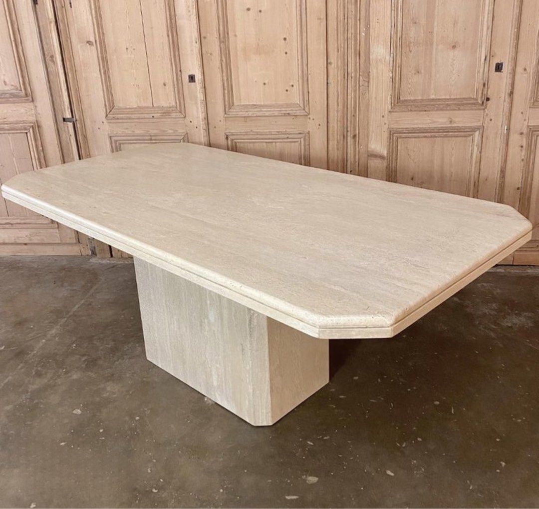 DIANN Modern Travertine Dining Table - Radical Homes Singapore