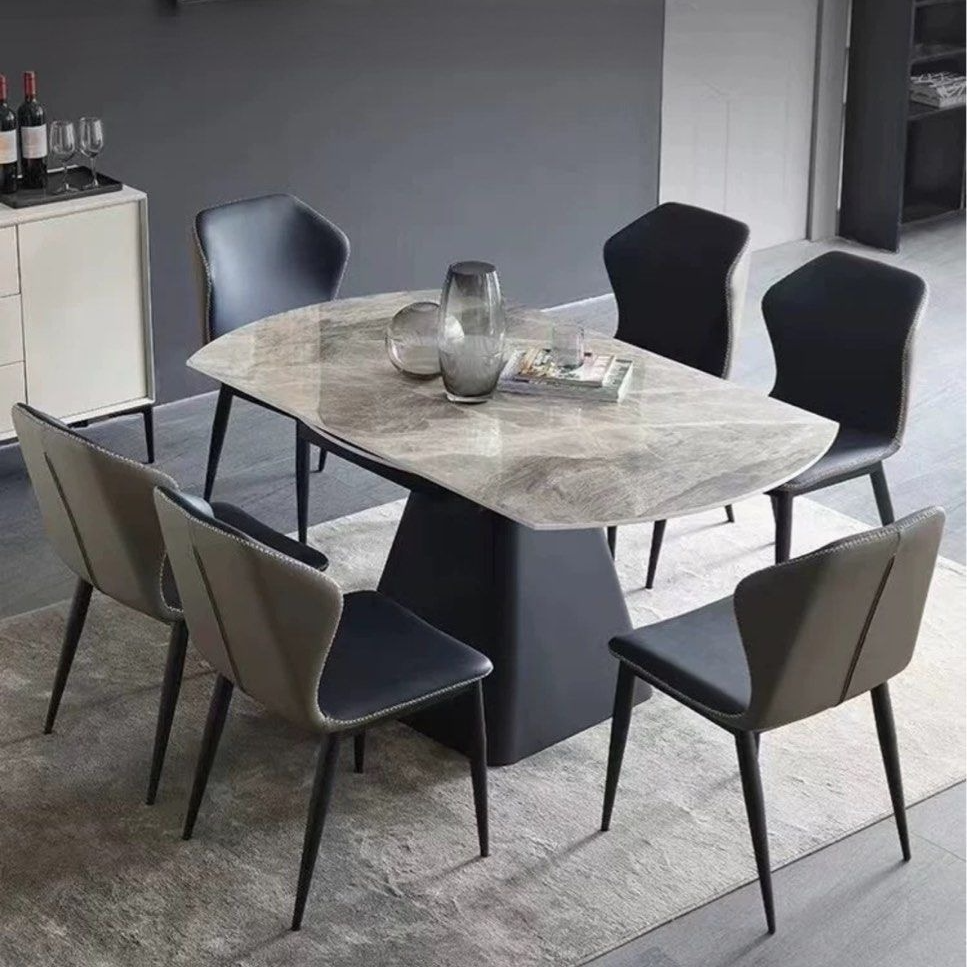 PIDON Modern Extendable Round Sintered Stone Dining Table - Radical Homes Singapore