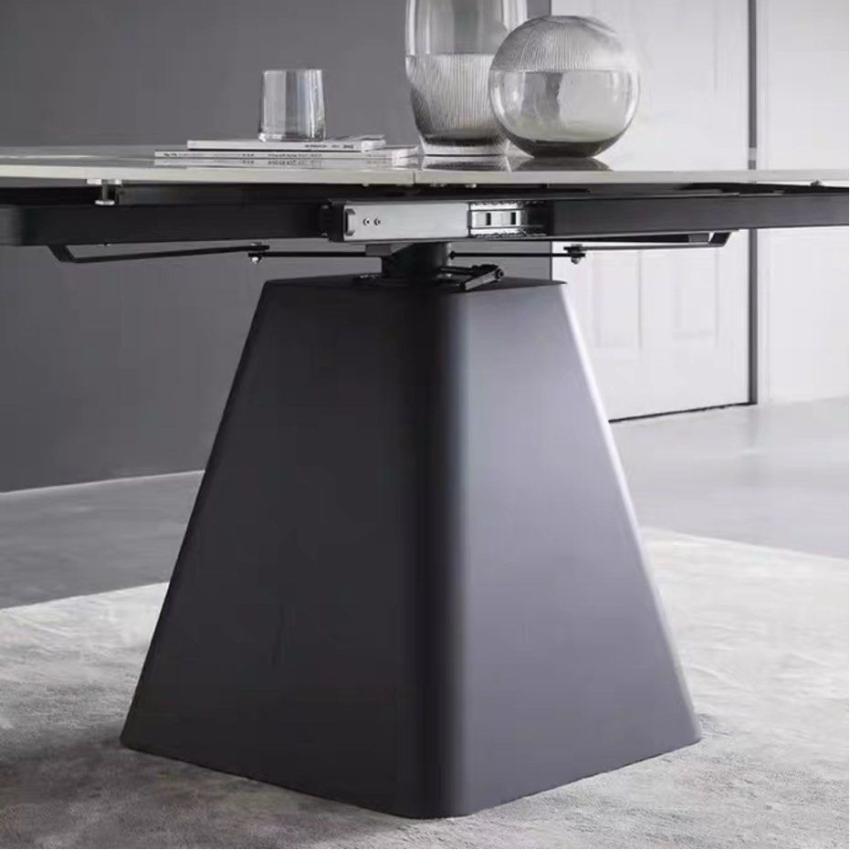 PIDON Modern Extendable Round Sintered Stone Dining Table - Radical Homes Singapore