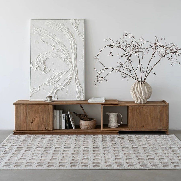 TYVAN Rustic Extendable Solid Wood TV Console - Radical Homes Singapore