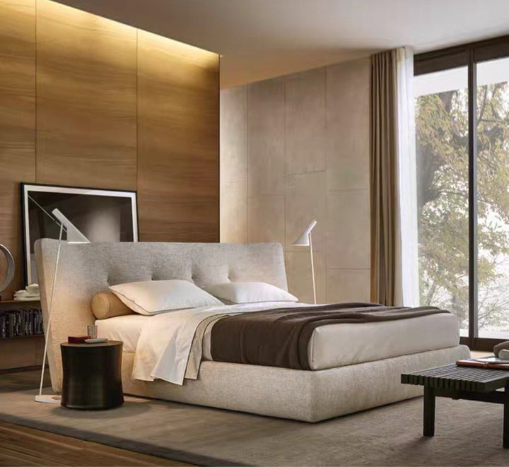 CLAIVE Modern Fabric Bedframe - Radical Homes Singapore