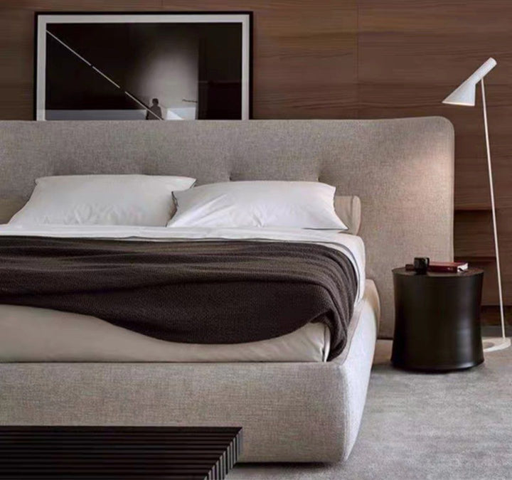 CLAIVE Modern Fabric Bedframe - Radical Homes Singapore