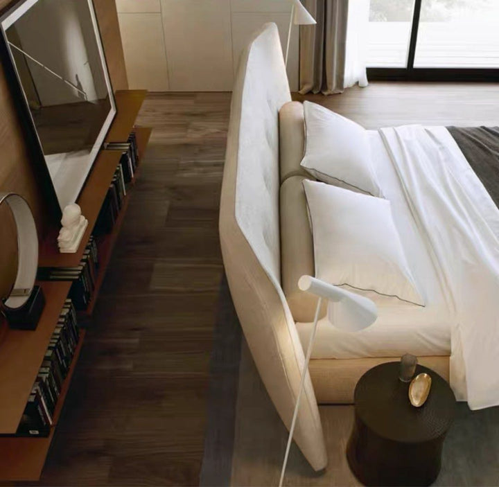 CLAIVE Modern Fabric Bedframe - Radical Homes Singapore