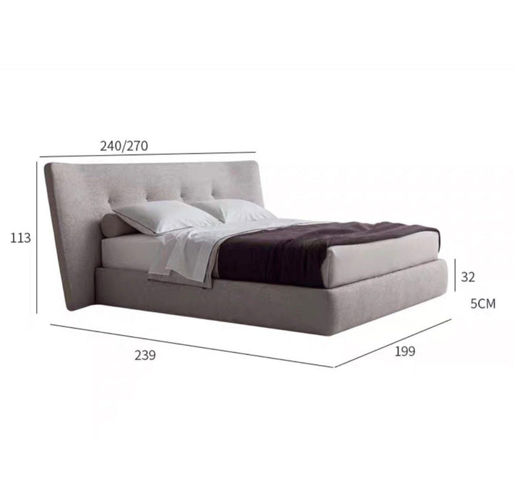 CLAIVE Modern Fabric Bedframe - Radical Homes Singapore