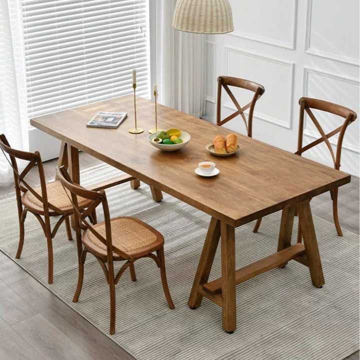 ESTRADA Rustic Solid Wood Dining Table - Radical Homes Singapore
