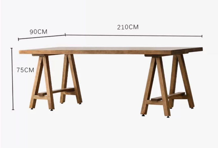 ESTRADA Rustic Solid Wood Dining Table - Radical Homes Singapore