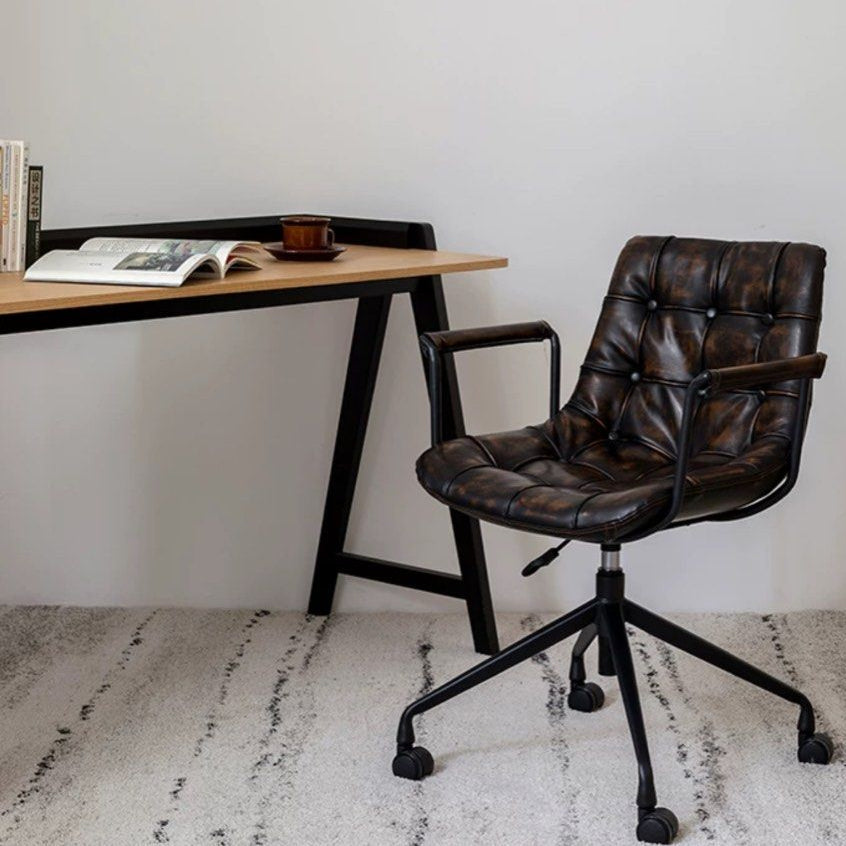 COLT Industrial Leather Swivel Office Chair - Radical Homes Singapore
