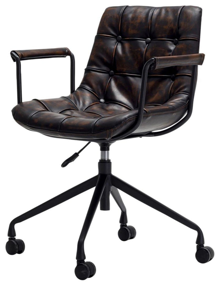 COLT Industrial Leather Swivel Office Chair - Radical Homes Singapore