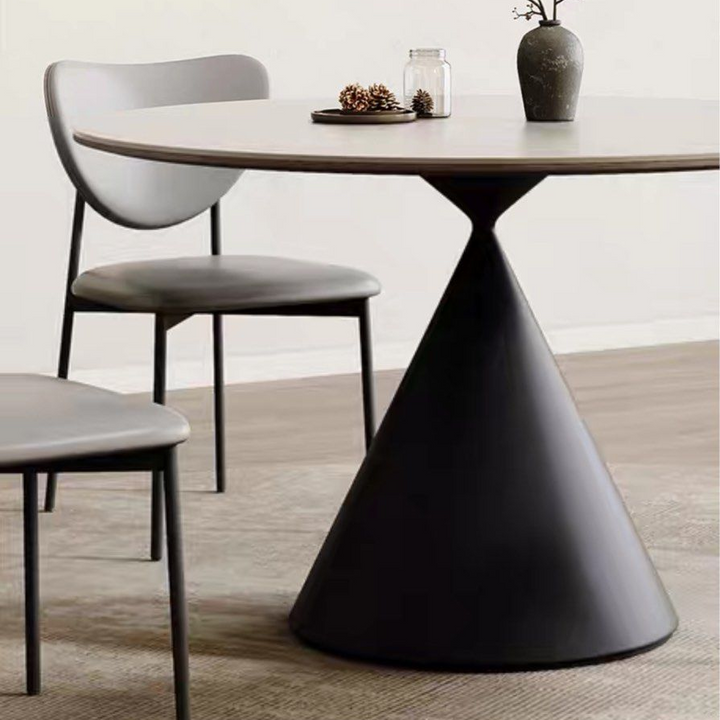 DELANEY Modern Travertine Round Dining Table - Radical Homes Singapore