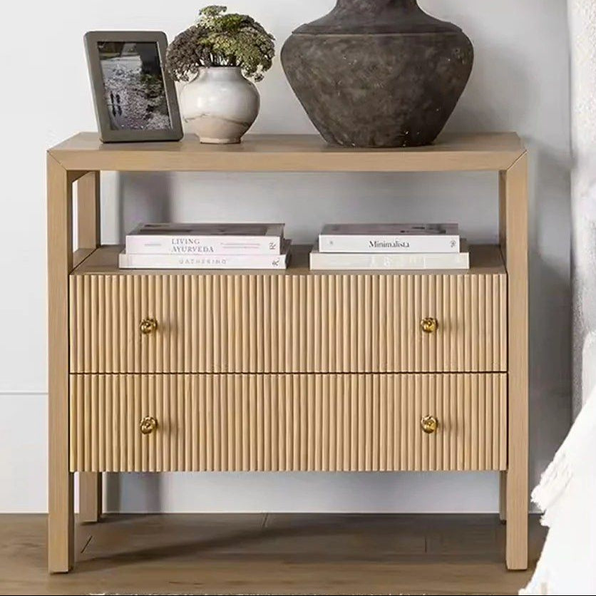CONNOR Modern Fluted Bedside Table - Cassa Haus Singapore