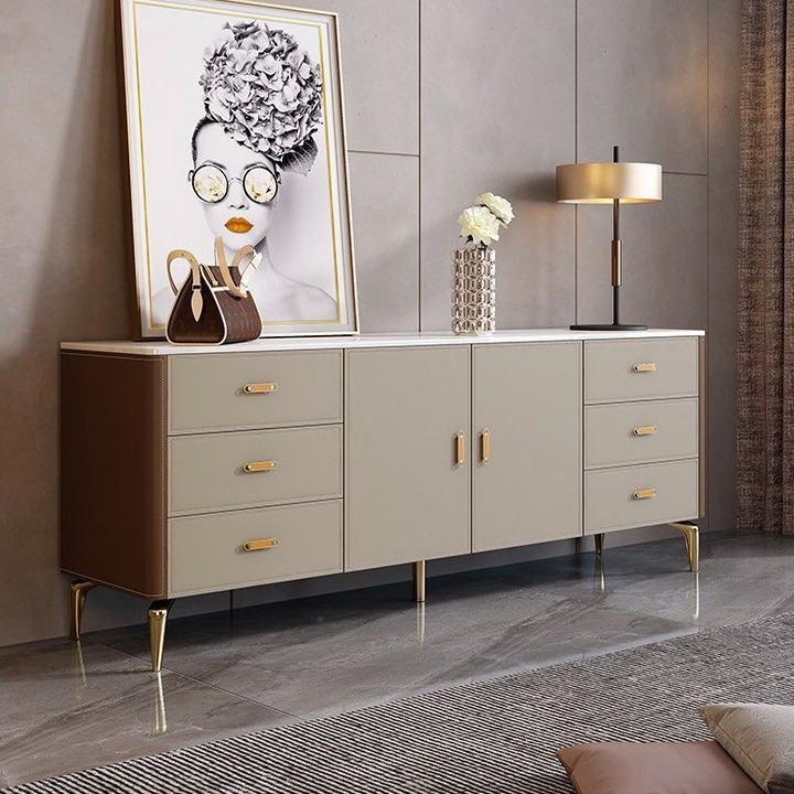CASI Modern Leather Sideboard - Radical Homes Singapore