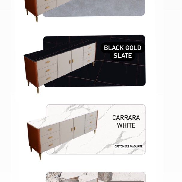 CASI Modern Leather Sideboard - Radical Homes Singapore