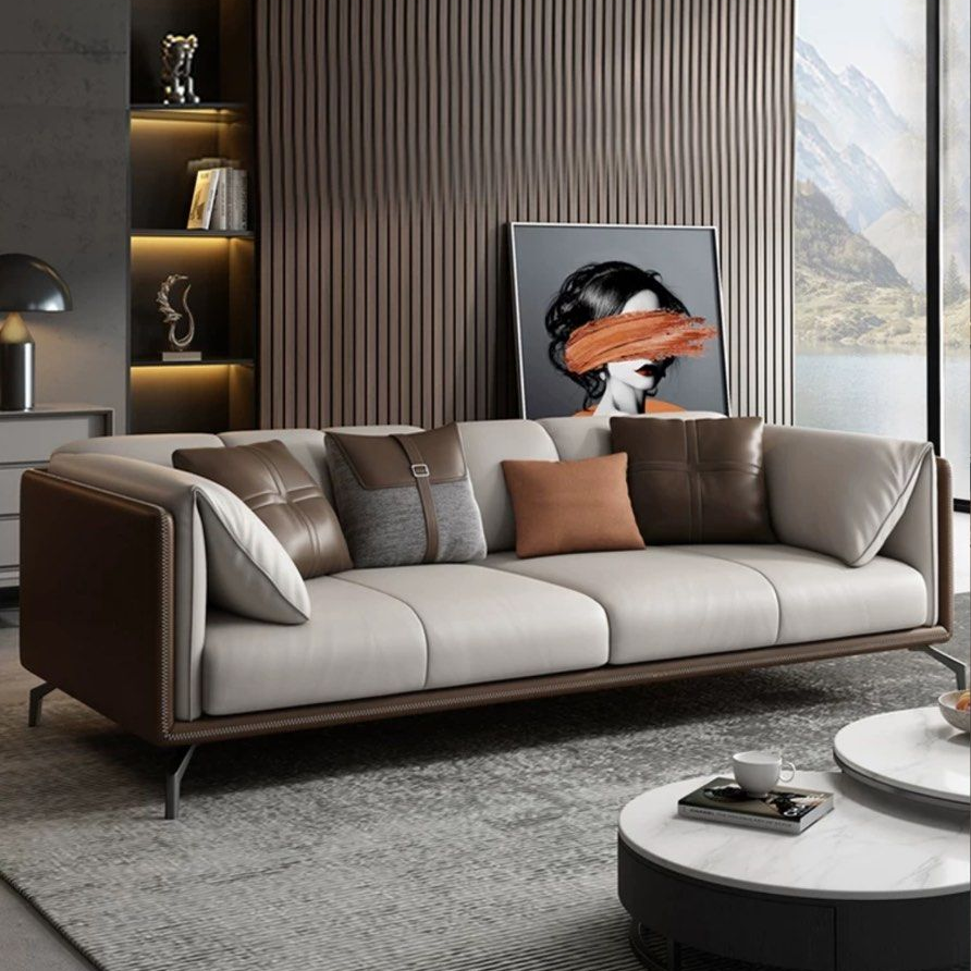 TAVELLO Modern Genuine Leather Sofa - Radical Homes Singapore