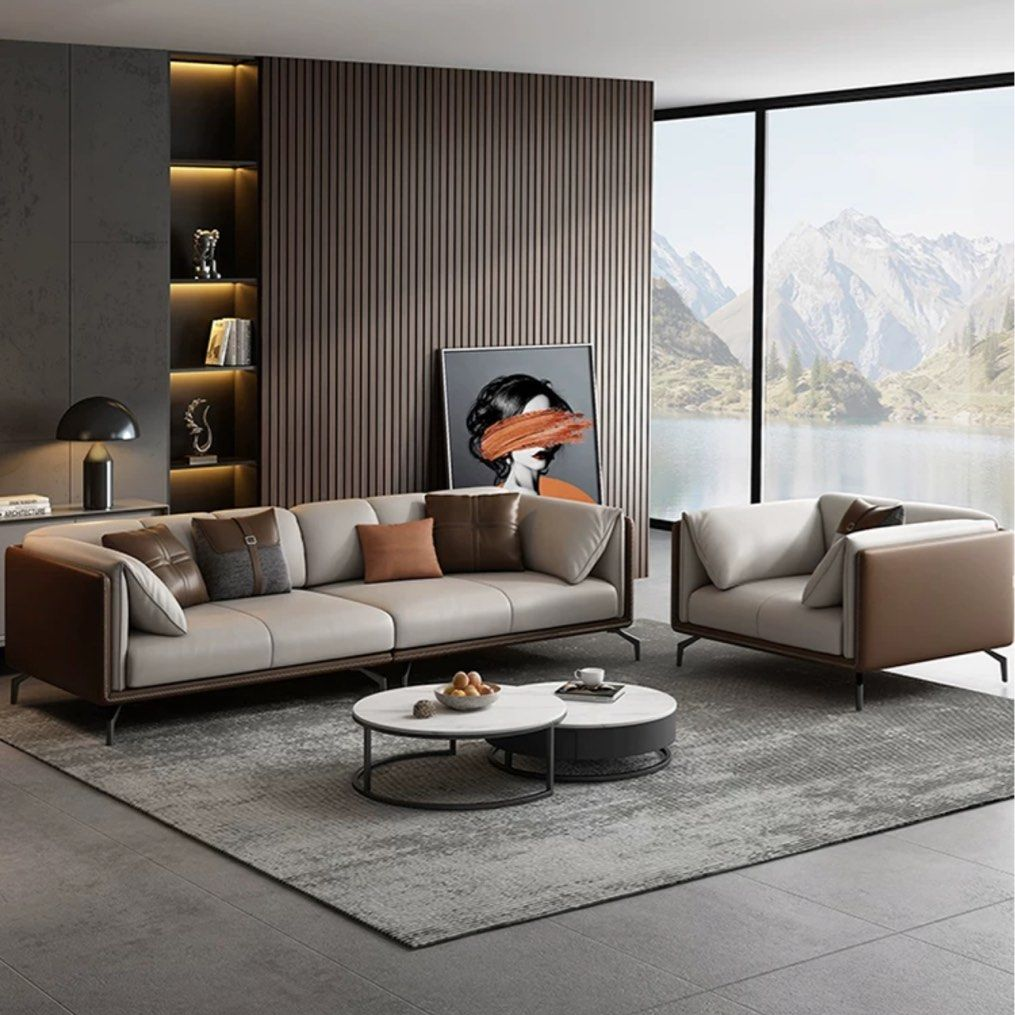TAVELLO Modern Genuine Leather Sofa - Radical Homes Singapore