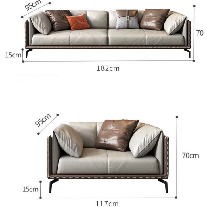 TAVELLO Modern Genuine Leather Sofa - Radical Homes Singapore