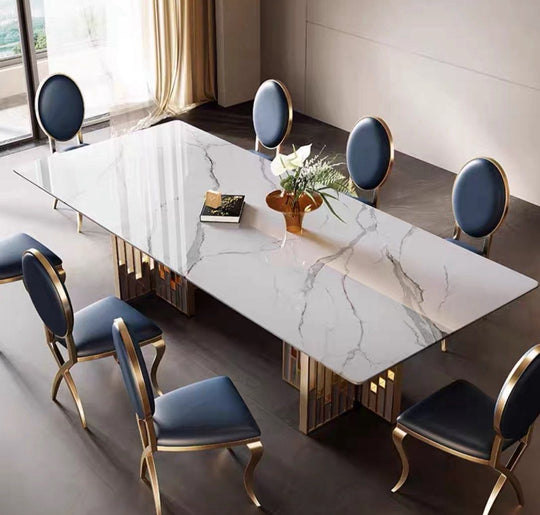 CHROMARA Modern Marble Dining Table - Cassa Haus Singapore