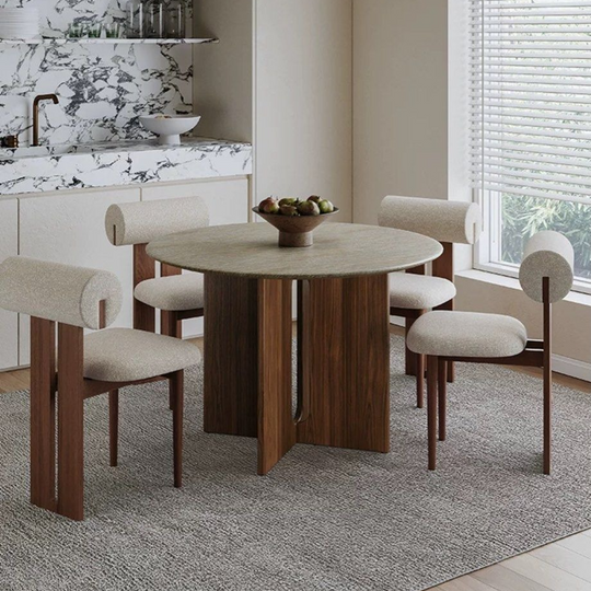 TRAVERTIS Modern Travertine Dining Table - Cassa Haus Singapore