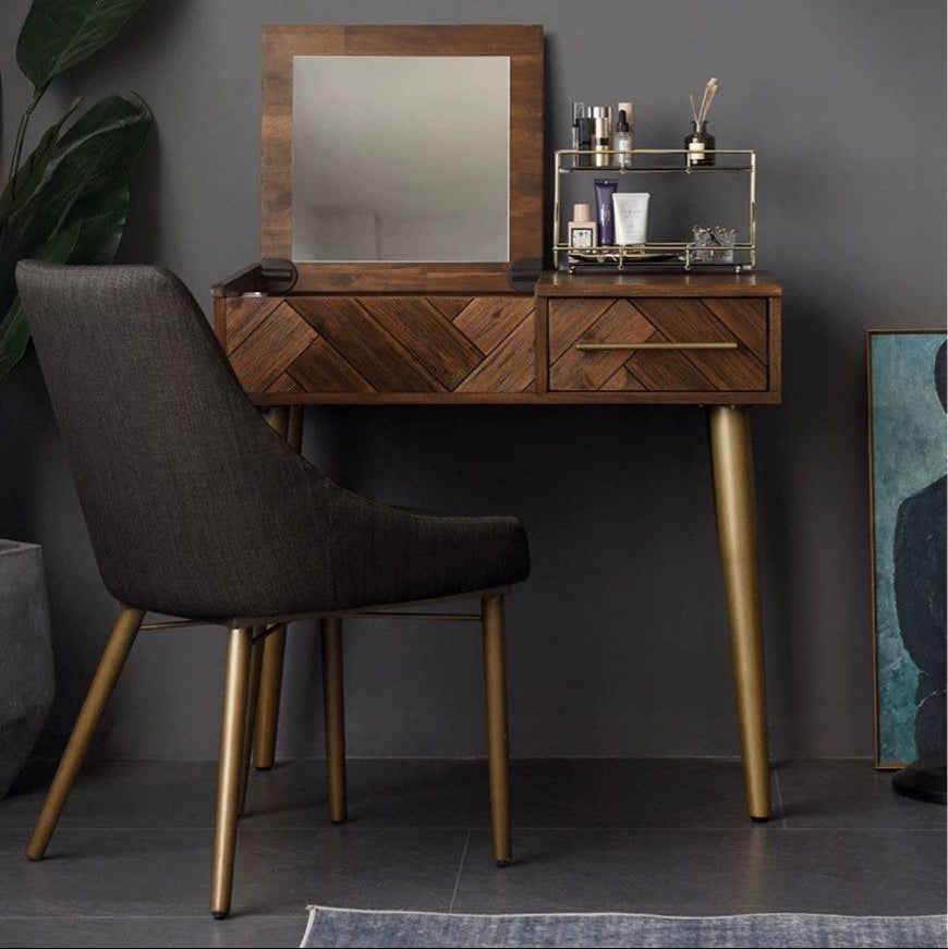 CROTIA Modern Herringbone Vanity Table - Radical Homes Singapore