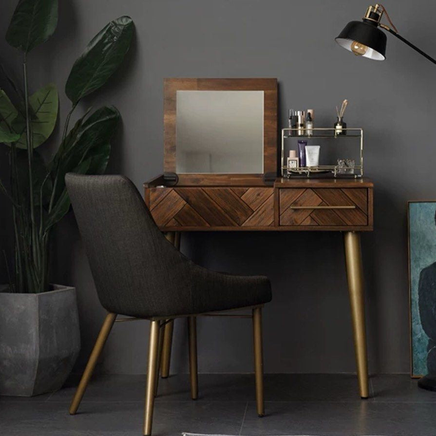 CROTIA Modern Herringbone Vanity Table - Radical Homes Singapore