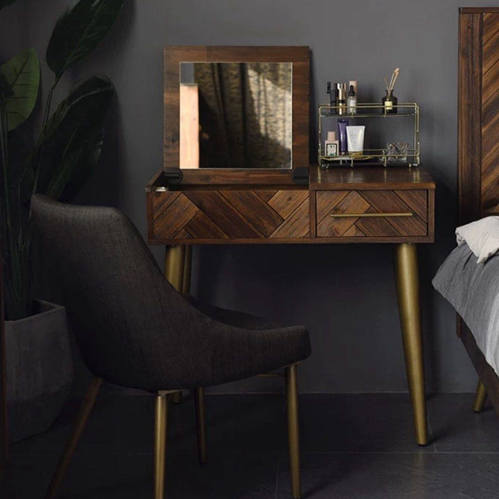 CROTIA Modern Herringbone Vanity Table - Radical Homes Singapore